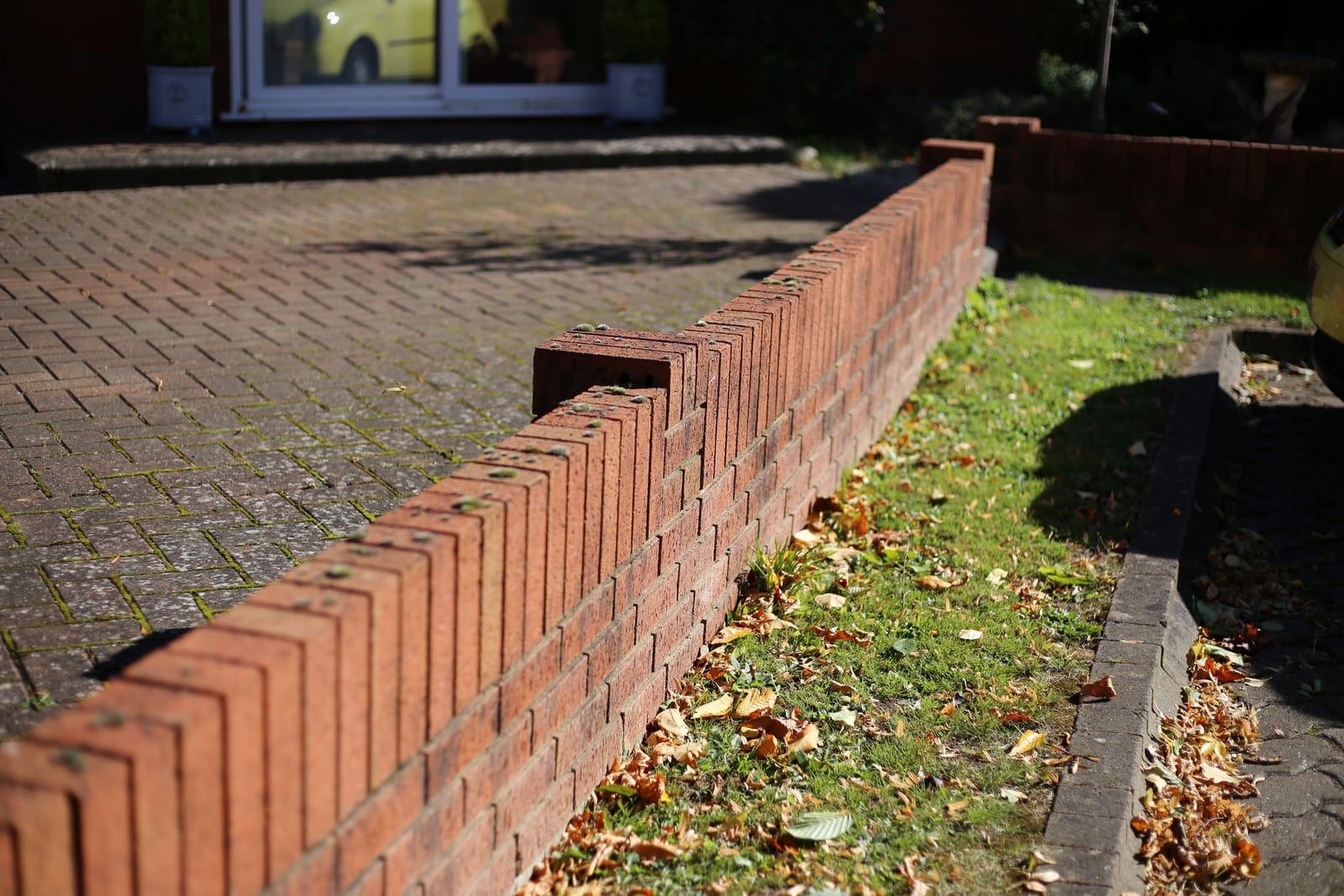 Garden brick wall