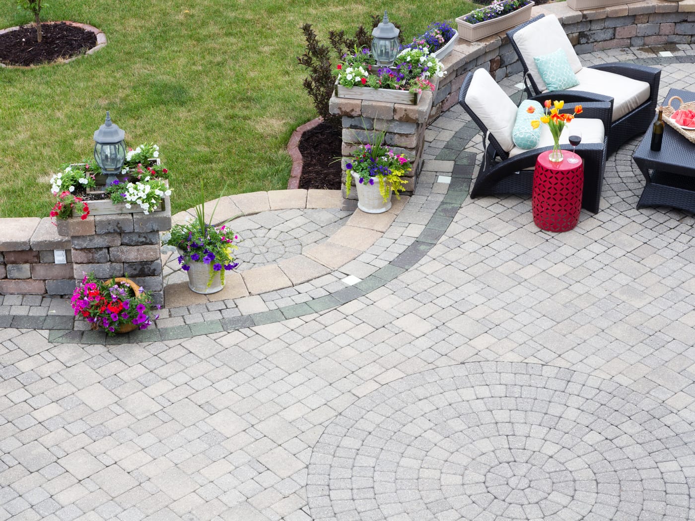 Block paved patio