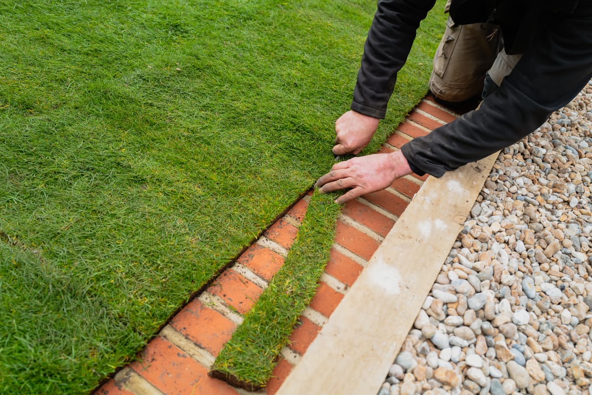 Artificial grass being installed in Colchester